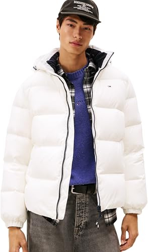 Tommy Jeans Herren Pufferjacke Essential Down Jacket Warm, Weiß (Ecru), 3XL