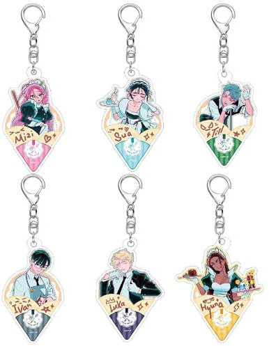 Alien Stages Schlüsselanhänger Game Figur Cosplay Accessories Alien Stages Acryl Anhänger Keychain Collections Pack of 6