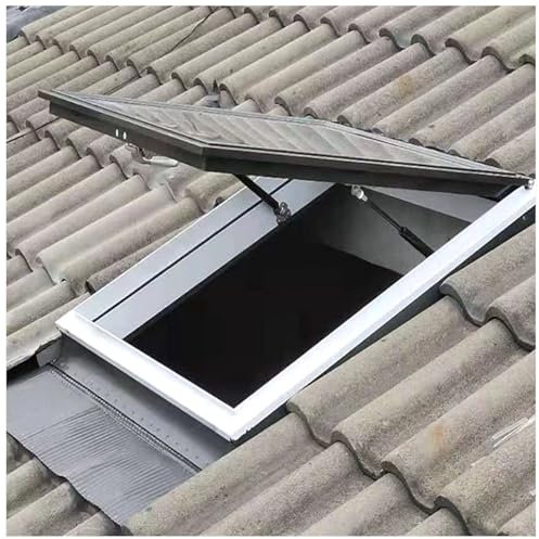 APMOE Dachfenster, Roof Window Tilting Window, Ausstiegsfenster, Dachausstieg, Dachluke, Aluminium Manual Ventilation Underground Lighting Shaft Window(80x50cm)