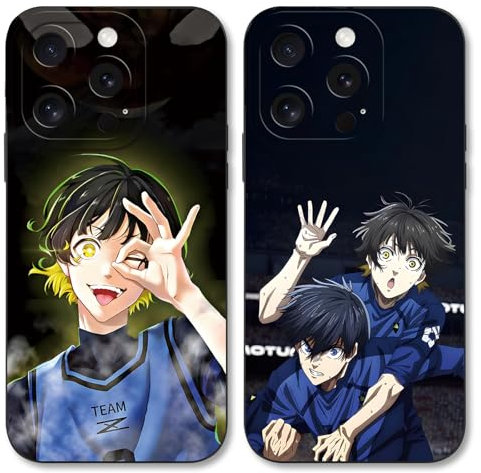 Yimctoie [2 Stück Handyhülle für iPhone 11 6.1, Cool Anime Blue Lock Muster Aesthetic Design Schutzhülle Weich TPU Silikon Stoßfest Case für iPhone 11, Blue Shirt