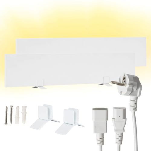 Dalsys Calefactor antimoho 60W, 12 x 60 x 1,3cm, 2 paneles, eliminador de moho para pared y baño, calefactor eléctrico por infrarrojos, certificado IP44