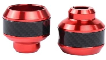 VNSMM Motorrad Gabel,Vorderradgabelschutz 2Pcs Universal Motorrad Rad Schutz Crash Pad Protektoren Legierung Fallen Vorderrad Gabel Slider Stoßdämpfung(Red)