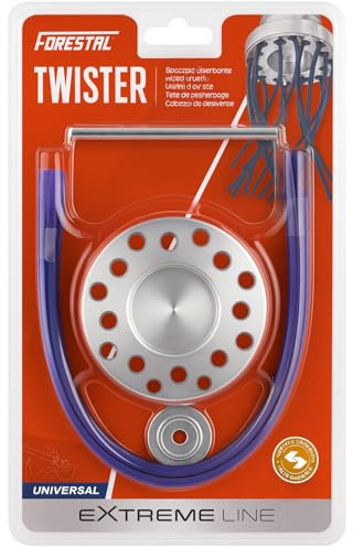 DAHLMANN Profi Aluminium Fugenbürste Unkrautbürste Twister Wildkrautbürste für Motorsensen und Freischneider zum Reinigen von Pflastersteinen inklusive 38 Nylonfäden Bohrung 20 mm / 25,4 mm