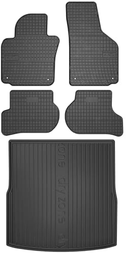 MOTOS Gummimatten Auto Fussmatte passend für Volkswagen Golf VI 2008-2016 Kombi, ohne höhenverstellbaren Kofferraumboden Verbessern Sie Ihren Reisekomfort mit Antirutschmatte Auto ElToro- Allwetter fu
