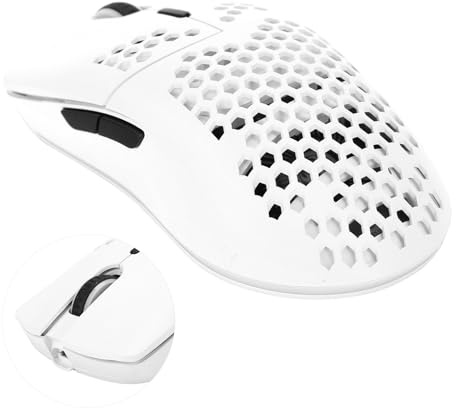 Dioche Gaming White HXSJT66 Souris de Jeu Portable sans Fil 2,4 GHz Mini Souris pour PC, Design Moderne et Léger, 6 Options de Rétroéclairage RVB, 3600 DPI (White)