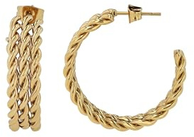 Akzent Wasserfeste Edelstahl Ohrringe Creolen Damen in Silber & Gold, 100% Wasserfest & Hautverträglich (Gold)
