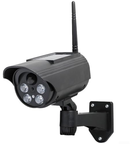 Fausse caméra de sécurité à énergie solaire avec détection de mouvement, rotation à 360°, caméra de surveillance factice pour extérieur, leurre résistant aux intempéries avec lumière rouge clignotante