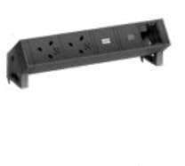 Bachmann DESK2 2xUK 1xUSB C 30W 0,2m GST18 RAL9005 Desk 2, 2 AC, W125899784 (GST18 RAL9005 Desk 2, 2 AC-Ausgänge, Innenbereich, Aluminium, Kunststoff, Schwarz, 1 Stück(e))