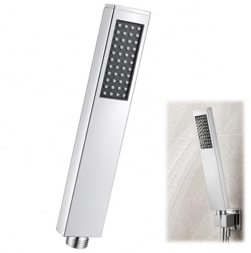 Shower Head Square, Silicone Material Nozzle Head Shower | Stainless Steel Handheld Shower Heads for Household Bathrooms and Hotels