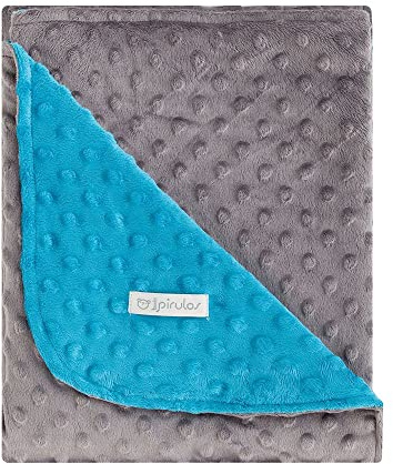 Pirulos Babydecke, doppelseitig, mit Blasen-Design, 100% Polyester, Sherpa-Stoff, extrem weich und warm, für Babybett, Würfel oder Babywanne, 110 x 140 cm, Türkis