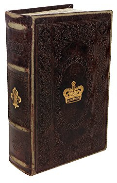 zeitzone Hohles Buch mit Geheimfach Krone Lilie Antik-Stil Buchversteck Aufbewahrungsbox