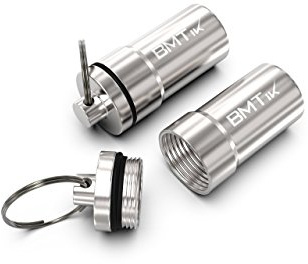 [Vacuum Seal] 2 PACK Large Smell Proof Pocket Ashtray Capsule with Lid and Keyring (Portable Ashtray for The Car, Outside, Pipes and More) by BMTick UK