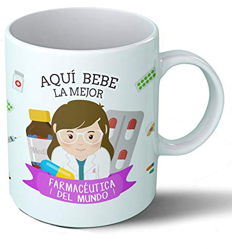 Planetacase - Taza Farmaceútica - Regalo Original Farmacéutica - Cerámica 330 mL - Resistente a Lavados - Diseño Duradero