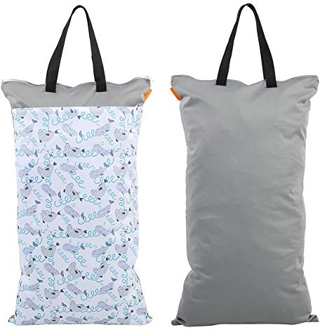 Zerodis Stoff Windel Tasche Große Hängende wasserdichte Trockene Wiederverwendbare Waschbare Baby Stoff Windel Tasche(EF204)