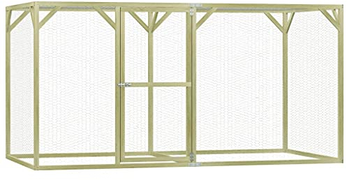 vidaXL Kiefernholz Imprägniert Hühnerkäfig Hühnerstall Hühnerhaus Geflügelstall Freilaufgehege Hühnervoliere Kaninchenstall Freilauf 1,5x3x1,5m