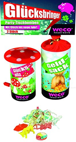 PYROWEB.DE Glücksbringer-Weco Ballon - Metallic, 1 stück, Silvester, Unisex-Erwachsene, Feiernde zum Neujahr