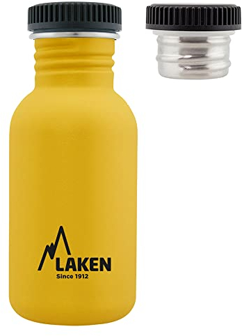 LAKEN BOT. AC. INOX Basic 500 ml Rosca Acero - Amarilla