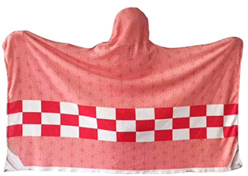 Anime Hoodie Umhang, Anime Rollenumhang Cosplay Kostüm Umhang Hoodie Decke, Pyjama für Damen und Herren, Kamado Nezuko, 160X100CM