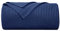 PHF 100% Baumwolle waffledecke Kuschedecke 230x270cm, leicht & atmungsaktiv, perfekt für den Sommer - Oeko-TEX® Zertifiziert - Hotelwäschequalität - Ideal für Sofa Couch Bett, Navy Blau