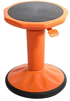 Pearington SitFree Höhenverstellbarer Wackelhocker, aktiver flexibler Sitzstuhl für Kinder und Erwachsene – Schule und Büro, Orange