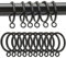 AYSUM 50 Pack 38mm Silver Metal Curtain Rings for Poles, Rods and Drapery, Shower Curtains (Black)