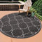 SANAT Outdoor Teppich Wetterfest - Für Innen- und Außenbereich - Wasserabweisend für Balkon, Terrasse, Garten, Küche, Bad oder Wohnzimmer - Grau, 150 cm Rund