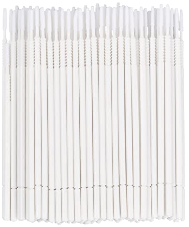 100 Pièces Coton-tige Brosse Micro Applicateurs, Extensions de Cils Microbrosses Baguette Micro Pinceaux, Micro Brosses Goupillon à Cils pour Maquillage des Yeux, Nettoyage et Extension (Blanc)