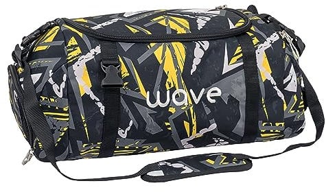 Wave Infinity 2-in-1 Sporttasche, Gym Tasche, Gym Duffle, Duffel Bag, Schwarz, Pink/für Mädchen, Unisex/ab der 5. Klasse, 23 Liter (2205/A Yellow Graffiti)
