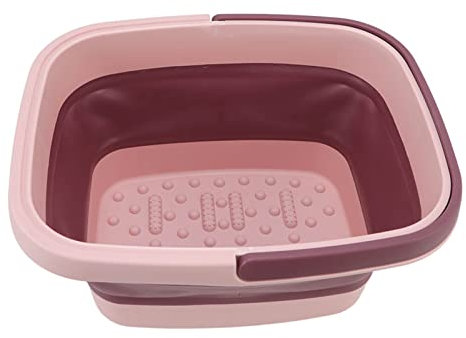 TOPINCN Foldable Foot Tub Portable Silicone Foot Massage Bath Bucket Household Foot Spa Basin Foot SPA Bath Tub Foot Soak Bath Tub(Pink)
