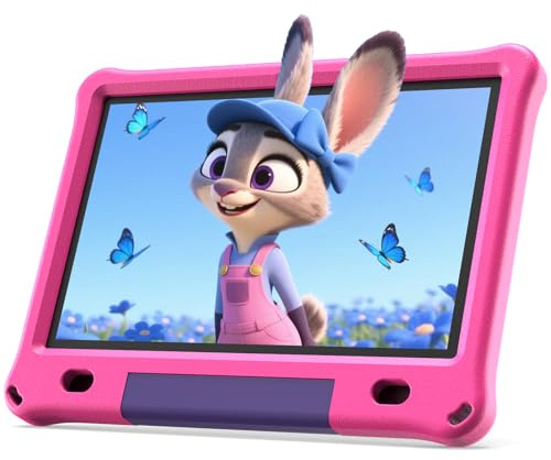 VOLENTEX Tablet infantil de 10 pulgadas con funda, tablet Android de 10 pulgadas para niños, 6 GB de RAM, 64 GB de ROM, control parental, juegos educativos preinstalados, cámara dual, 6000 mAh