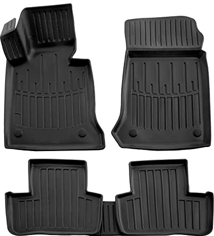 J&J AUTOMOTIVE | 3D TPE Gummifußmatten Gummimatten Passend Für X204 GLK 2008-2015, Schwarz, Anti-Rutsch, Abwaschbar, Allwetter, Hohes Rand, 5-TLG