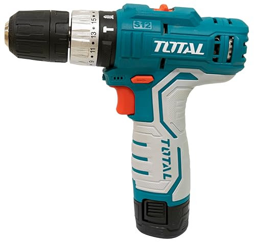 TOTAL - Trapano Avvitatore A Percussione Elettrico, Trapano Avvitatore Batteria Kit Completo, Trapano A Percussione Ideale Per Fai Da Te E Lavori Di Precisione, Avvitatore A Batteria