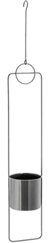 Spetebo Metall Pflanztopf rund in grau zum Hängen - 88 cm - Moderne Hänge Blumenampel - Deko Blumentopf Hängeampel Blumenhalter Blumen Übertopf zum Aufhängen
