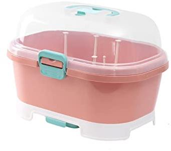 Babyflaschenhalter,Trockenständer Babyflaschen et Aufbewahrungsbox für Kleinkinder, mit Deckelabdeckung,Abtropfgestell für Babyflaschen,Tragbarer Babyflaschen Box Organizer