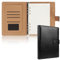 FYY Leather A5 Ring Binder Notebook, 6 Ring A5 Binder with A5 Refill Papers, Travel Binder Journal Personal Planner Notebook with Ring Binder Black