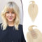 TESS Hair Topper Echthaar Blond, 7x13cm Basis Toupet Damen #60 weiß Blond mit Pony Haartopper Echthaar 38g 30 cm Haar Topper Clip in Haarteil Extensions