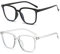 Blue Light Blocking Glasses 2 Pack Rectangular Protective Eyewear for Women Men Elegance & Comfortable Reading Glasses Spring Hinges Unisex Anti Eyestrain Blue Light Filter for Phone/Compture/TV (a)