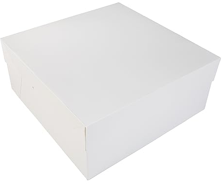 BrandNewCake® Tortenschachtel - 35x35x15 cm - Kuchenbox aus Karton - 3 Stück - Weiß
