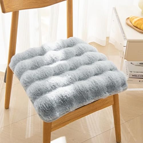 Sitzkissen, 4er Set Stuhlkissen 45x45cm mit Bändern, Plüsch Komfort Sitzpolster Büro Lazy Warm Stuhlauflage, Auflagen für Stühle für Kleine Stühle Zuhause, Küche, Büro,Blau