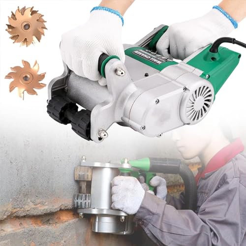 URJWAN 1100w Electric Wall Chaser, 25 35mm Width Wall Groove Cutting Machine 1600rpm, Dust Free Operation Wall Slotting Machine Cement Sand Brick Cutter,25mm