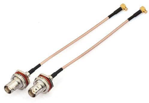Superbat MCX auf BNC Kabel 15cm MCX Stecker Rechtwinklig auf BNC Buchse Adapter RG316 Kabel (2 Stück) Antenne Verlängerungskabel für RF Anwendungen SDR Antenne Amateur Radio HAM Radio