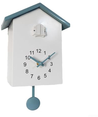 HpLive Elegante ABS-Kuckucksuhr, moderne Heimdekoration, einstellbare Lautstärke, einfach zu bedienen (weiß + grau), K31UJL81716GZ6B4PTN02751FFZD8F