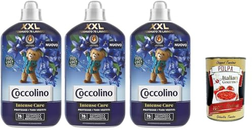 Italian Gourmet Ammorbidente Concentrato Intense Care XXL Duft 3 x 1750ml | Wilde Campanula e Bergamotte, konzentrierter Weichspüler: capi morbidi, Gesamtnettogewicht 5,25 L + Kostenlos Polpa 400g
