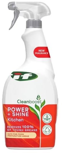 Cleanboost Power Shine Kitchen Spray 700ml x 1, Compatible with Cif Cleaning Wipes for Power Shiny Surface Hob Worktop, Cleaner Grease Remover with Welari Thank You Card | (1pack)