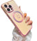 ZTOFERA Magnetic Case for iPhone 13 Pro Case 6.1,Cute Luxruy Iridescent Case with Love Hearts Pattern, Plating Edge Camera Lens Protection Shockproof Phone Case for Women Girls,Pink
