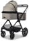 MOON CLICC mud/melange, mit Wanne und Sportwagen Sitz, bis 22 kg, faltbar mit Sportsitz, inkl. Wickeltasche, Fußsack, Regenschutz und Adapter, Kollektion 2025