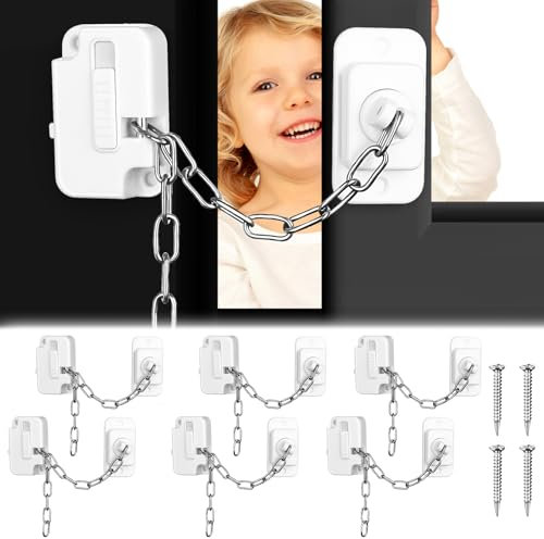 6pcs Window Locks for Upvc Windows, Self Adhesive Adjustable Window Restrictor Locks No Drilling Window Locks for Cats Pets Window Safety Locks