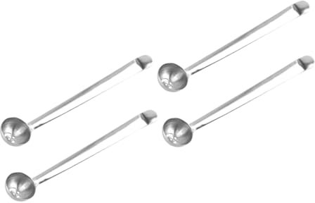 Mikinona 4stücke Edelstahl Olivenlöffel Praktische Abseihlöffel Für Marmelade Und Konserven Mit Langem Griff Und Löchern Zum Abtropfen Für Küchenbedarf Und Servieren