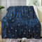 ZDABAOEC Kuscheldecke Flauschig Blau Gold Sterne Decke, Fleecedecke 150x200, Sofadecke & Couchdecke, Weiche Kuschelige Wohndecke Blanket, XL Decken für Sofa Couch