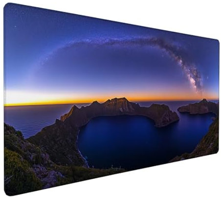 Gaming Tapis de Souris XXL 800 x 400 x 3 mm Grand Tapis de Souris Bleu Mouse Pad Mer Tapis Souris Résistant à l'eau Surface Lisse et Base en Caoutchouc Anti-dérapant, Decoration Chambre Gifts Z-81